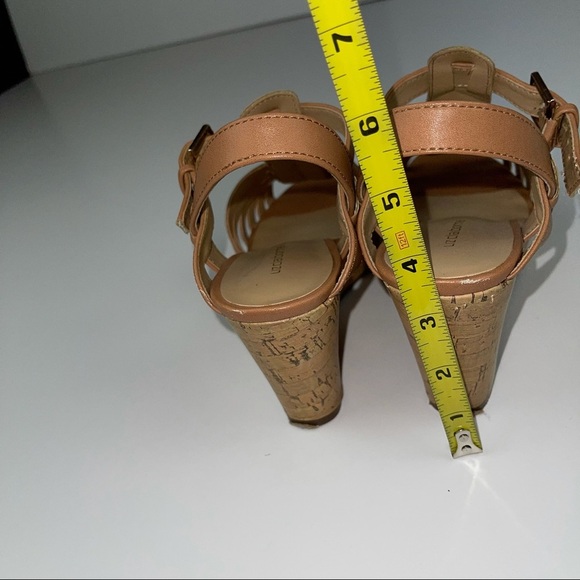 Liz Claiborne Kila Brown Cork Heel Wedge Sandal 6 - Picture 8 of 13